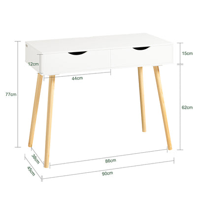 SoBuy | Schreibtisch Weiß | mit Schubladen | Weiß  FWT40-WN