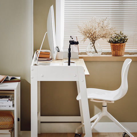 SoBuy | Schreibtisch | Bürotisch | Kinderschreibtisch | Weiß-Natur | FWT41-WN