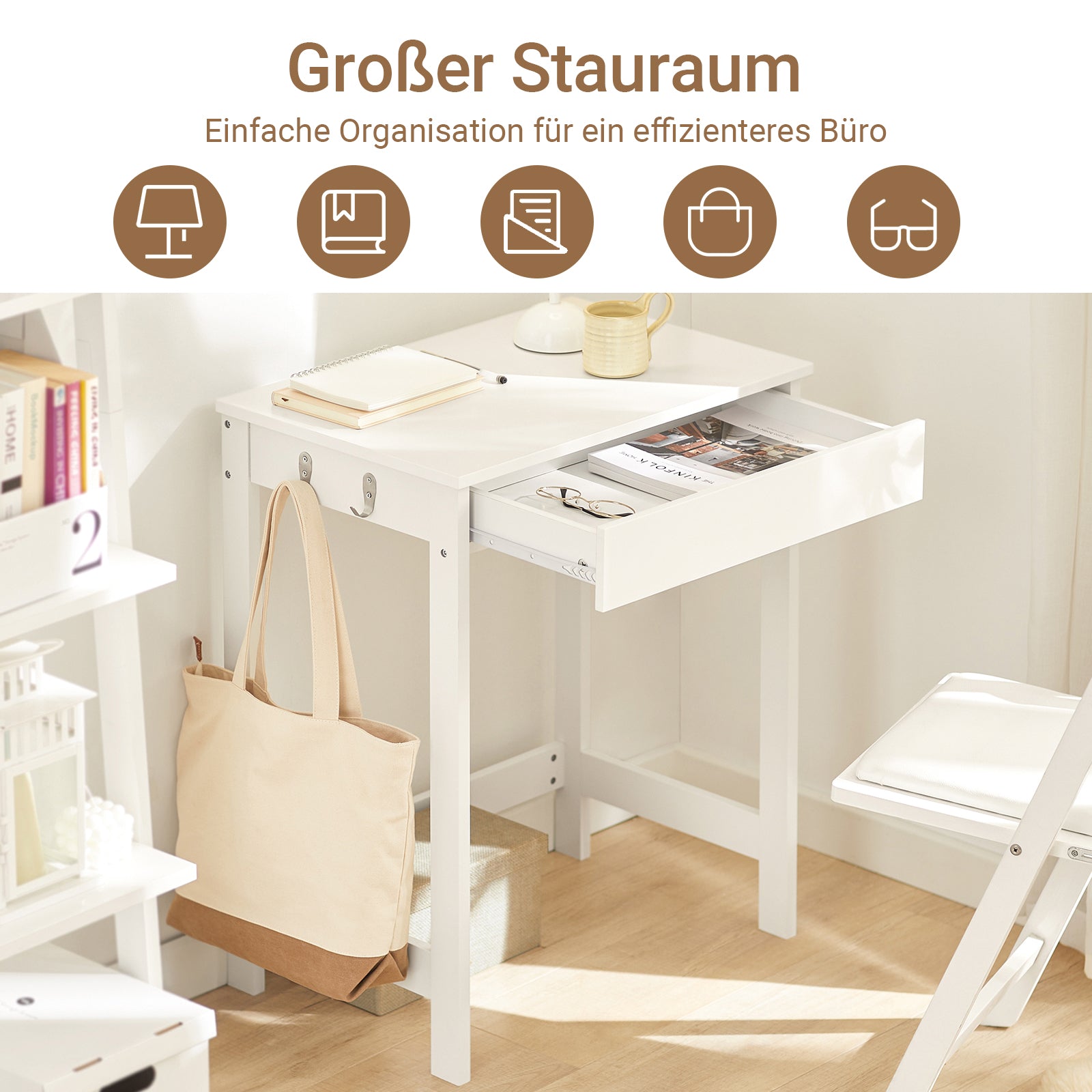 SoBuy | Schreibtisch | Computertisch | Schminktisch Weiß | FWT43-W