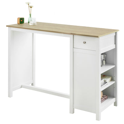SoBuy | Bartisch | Kücheninsel | Küchentisch | weiß-Natur | FWT64-WN