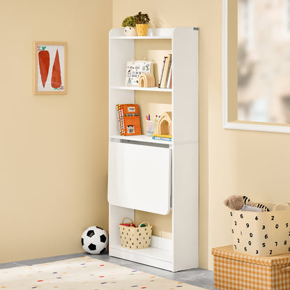 SoBuy | Klapptisch mit 5 Ablagen | Computertisch | Arbeitstisch | Weiß | FWT92-H-W