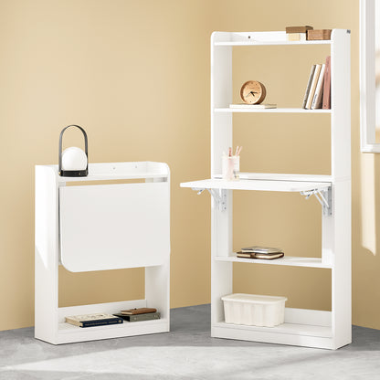 SoBuy | Klapptisch mit 5 Ablagen | Computertisch | Arbeitstisch | Weiß | FWT92-H-W