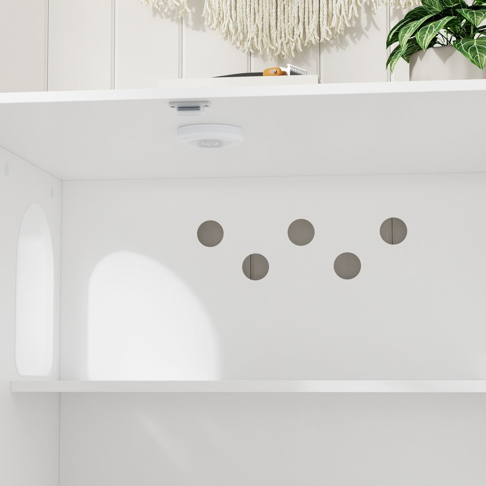 SoBuy Katzentoilettenschrank Katzenklo-Schrank in Weiß mit Schublade 98×60×80 cm HAT02-L-E-W