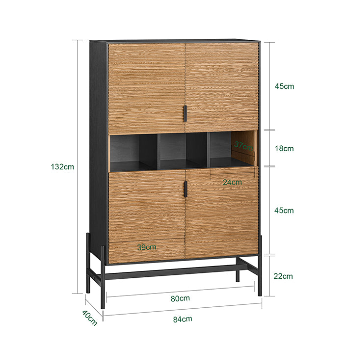 SoBuy | Sideboard | Küchenschrank | Flurschrank | Aufbewahrungsschrank | Buffet | HFSB03-SCH