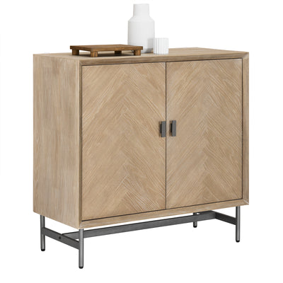 SoBuy | Sideboard Kommode Küchenschrank | vormontiert & stabil | 2 Türen | Gummibaumholz | HFSB06-N