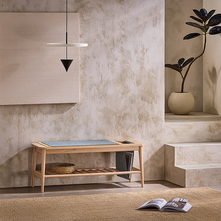 Sobuy SoBuy Schuhregal mit Zapfenverbindungen Bettbank mit 1 Stofftasche Schuhbank mit Sitzfläche Natur HFSR02-N