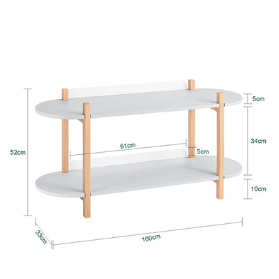 SoBuy | Multifunktionales Regal | Bücherregal | Standregal mit 2 Ablagen | Standregal | Grau/Natur | HSTR01-HG