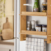 SoBuy | Küchenregal | Gewürzregal verstellbar | Hängeregal für Kühlschrank | Bambus | KCR03-N