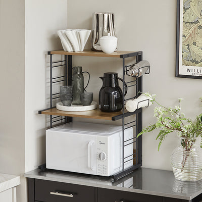 SoBuy | Mikrowellenregal | Mikrowellenhalter | Küchenregal | KCR08-PF