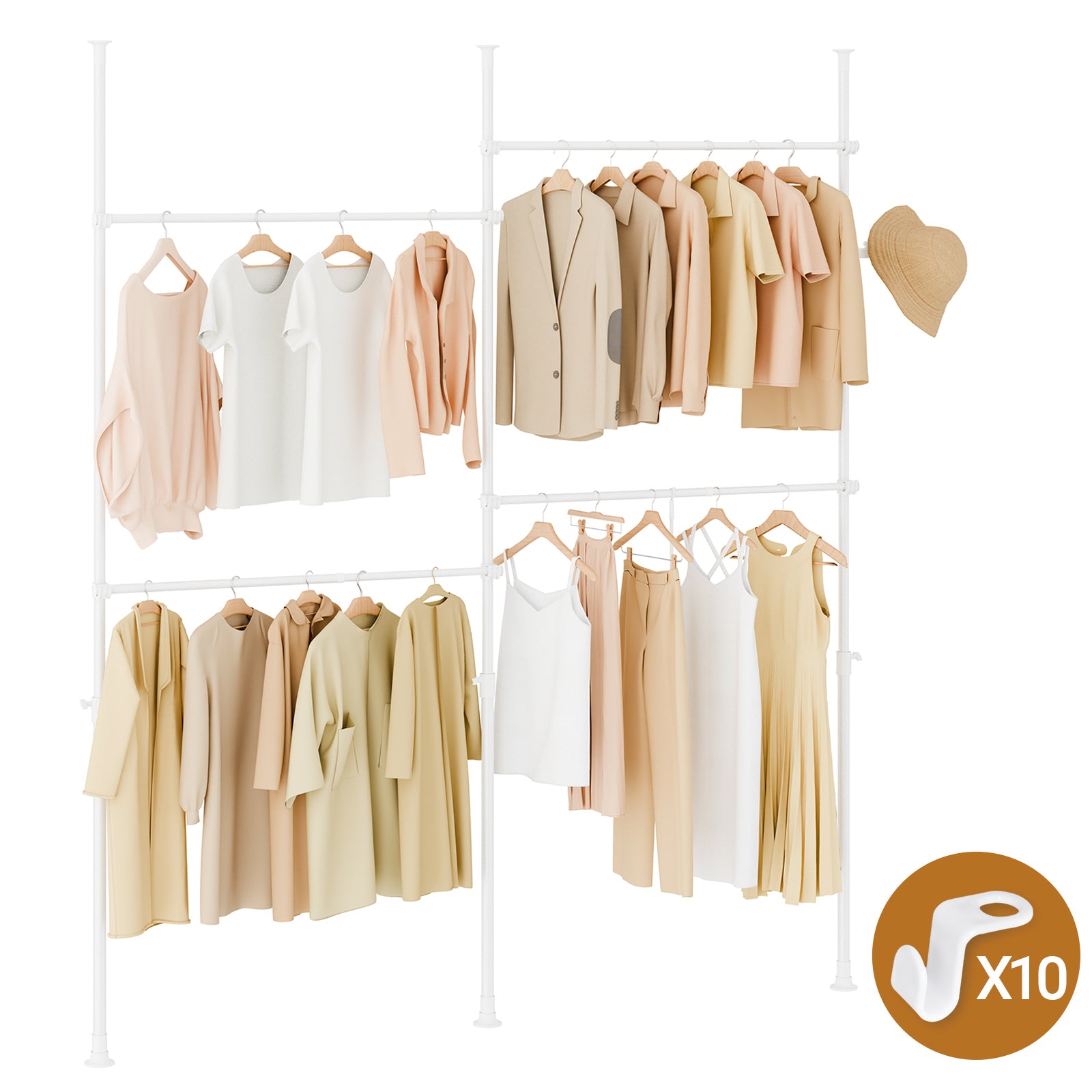 SoBuy | Teleskop Kleiderstange | Kleiderstangen System | Regalsystem | KLS03-II-W