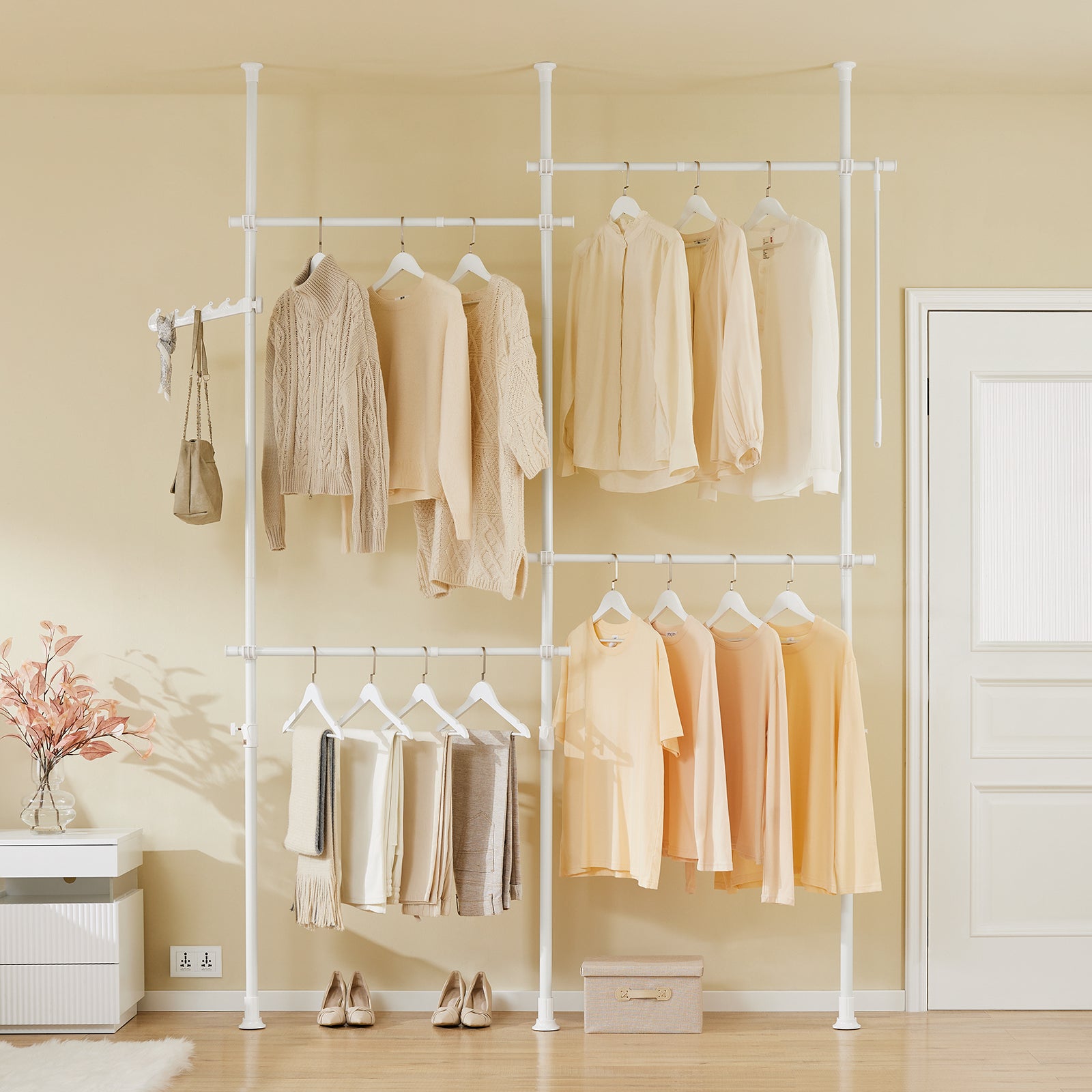 SoBuy | Teleskop Kleiderstange | Kleiderstangen System | Regalsystem | KLS03-II-W