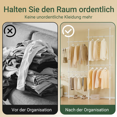SoBuy | Teleskop Kleiderstange | Kleiderstangen System | Regalsystem | KLS03-II-W
