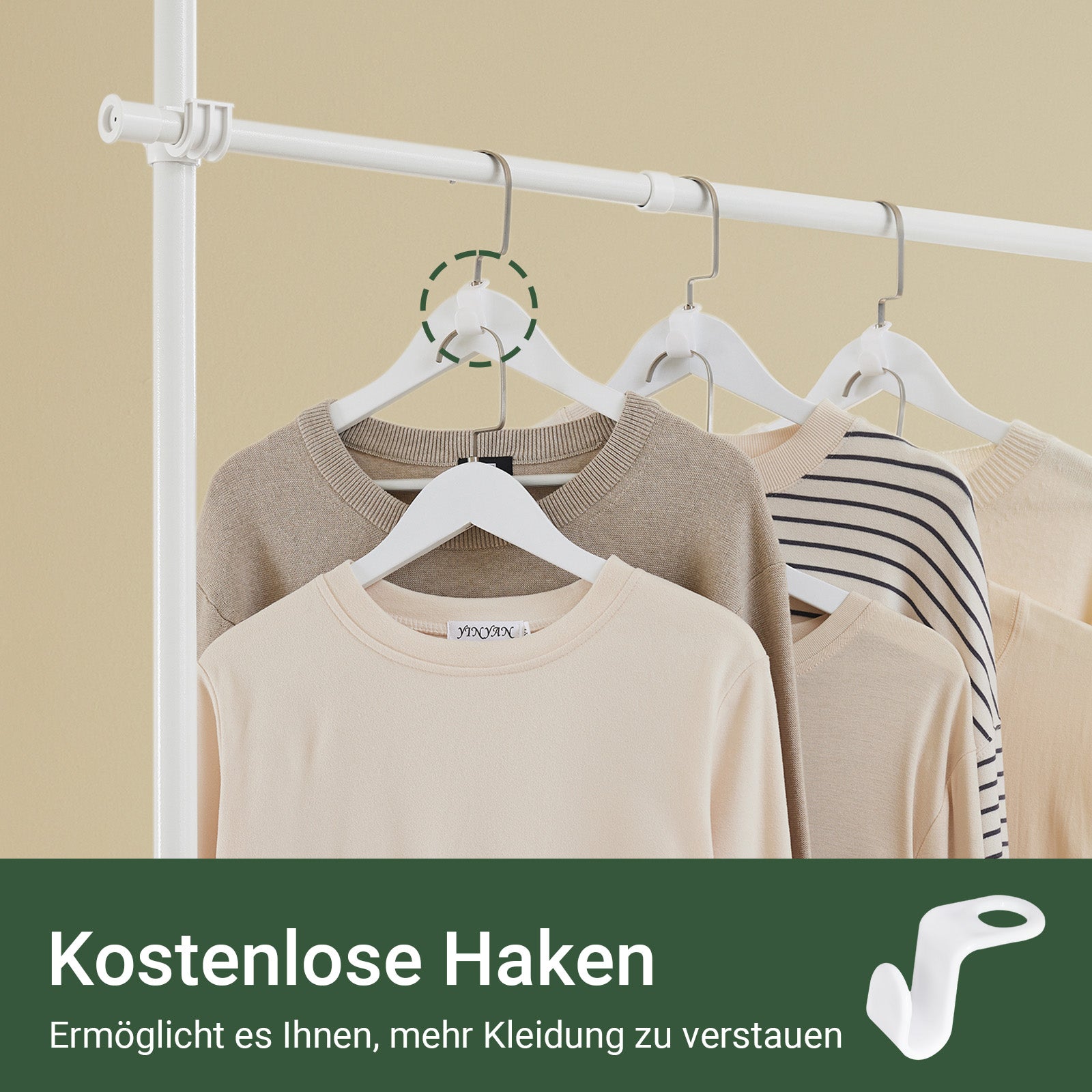 SoBuy | Teleskop Kleiderstange | Kleiderstangen System | Regalsystem | KLS03-II-W