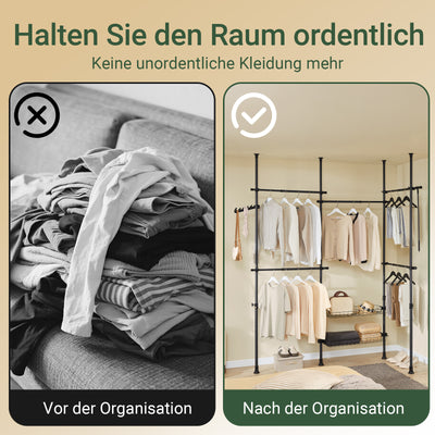 SoBuy Teleskop Kleiderstange Schwarz – Regalsystem bis 311 cm