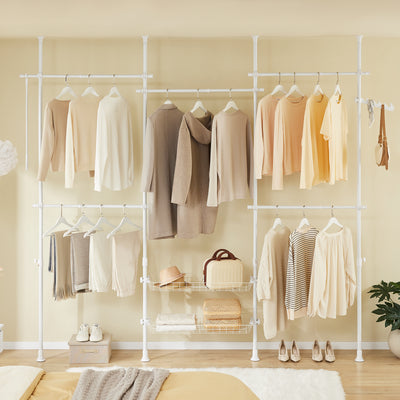 SoBuy | Teleskop Kleiderstange | Kleiderstangen System | Weiß | KLS04-II-W