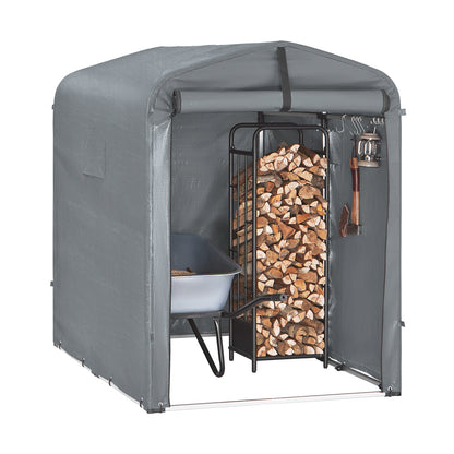 SoBuy | Foliengerätehaus | Gerätehaus | Gartenschuppen Garagenzelt Grau | KLS11-DG