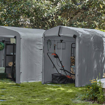 SoBuy | Foliengerätehaus | Gerätehaus | Gartenschuppen Garagenzelt Grau | KLS11-DG
