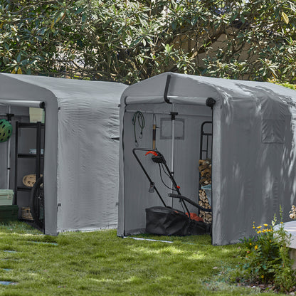 SoBuy | Foliengerätehaus | Gerätehaus | Gartenschuppen Garagenzelt Grau | KLS11-DG