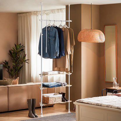 SoBuy | Teleskopstange Kleiderständer | Verstellbares Garderobenständer | KLS14-WN