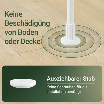 SoBuy | Teleskop Kleiderstange | mit Ablagen & Garderobenstangen | Weiß Natur | KLS17-WN