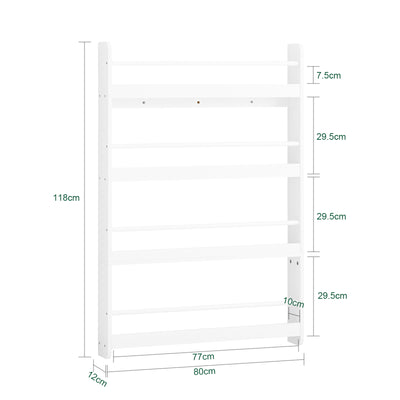 SoBuy | Kinder Bücherregal | Wandregal für Kinder | mit 4 Ablagen | KMB08-II-W