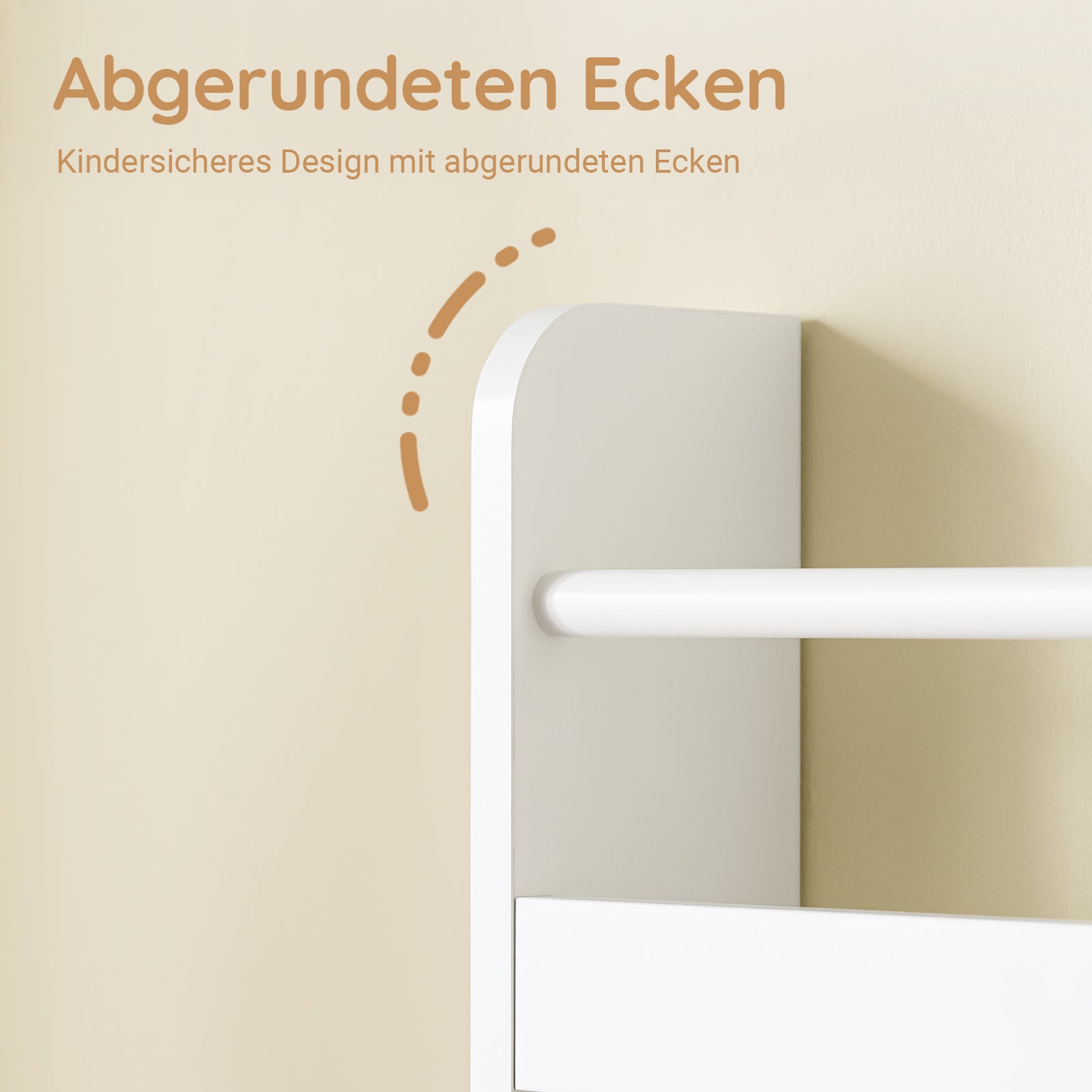 SoBuy | Kinder Bücherregal | Wandregal für Kinder | mit 4 Ablagen | KMB08-II-W