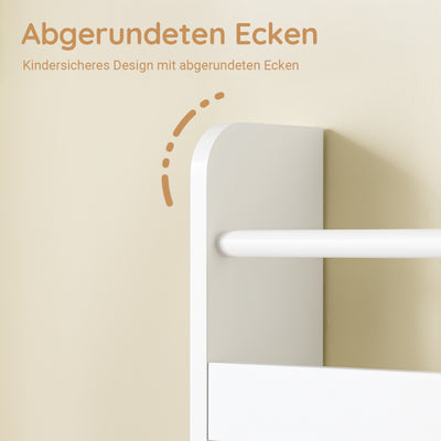 SoBuy | Kinder Bücherregal | Wandregal für Kinder | mit 4 Ablagen | KMB08-II-W