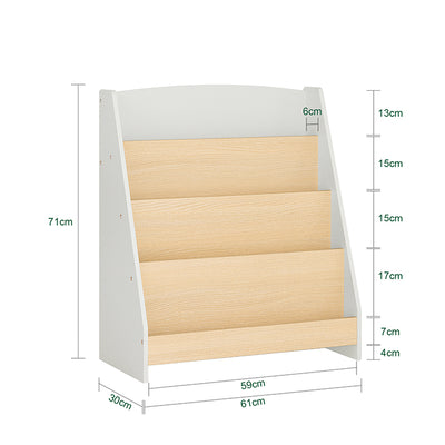 SoBuy | Kinderbücherregal | Zeitungsständer | Aufbewahrungsregal für Kinder | Grau/Natur | KMB106-HG