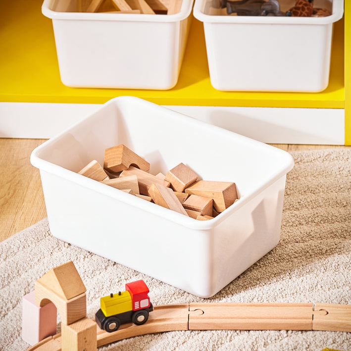 SoBuy | Kinderbücherregal | Zeitungsständer | Aufbewahrungsregal | Gelb/Weiß| KMB108-G