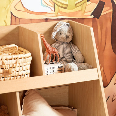 SoBuy | Kinderregal mit 5 Fächern | Aufbewahrungsregal | Bücherregal | Natur | KMB111-N