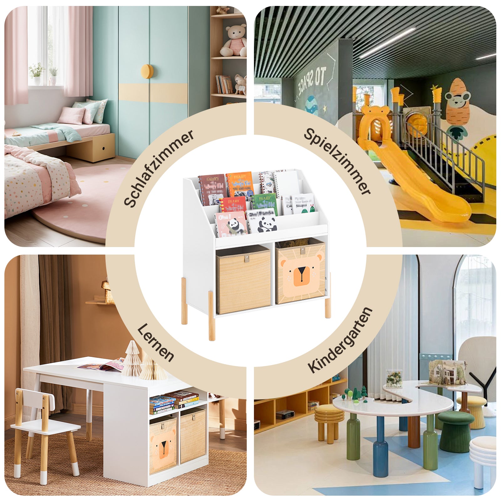 SoBuy | Kinderregal | Bücherregal | Aufbewahrungsregal für Kinder | Standregal Weiß | KMB115-W