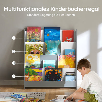 SoBuy | Kinderbücherregal | Zeitungsständer | Aufbewahrungsregal für Kinder | KMB32-HG