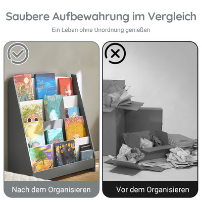 SoBuy | Kinderbücherregal | Zeitungsständer | Aufbewahrungsregal für Kinder | KMB32-HG