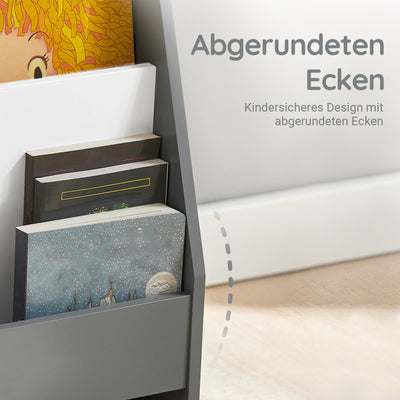 SoBuy | Kinderbücherregal | Zeitungsständer | Aufbewahrungsregal für Kinder | KMB32-HG