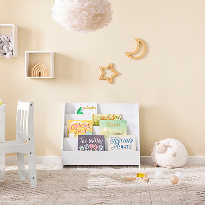 SoBuy | Kinderbücherregal Büchergestell für Kinder | Weiß | 70x60x30cm | KMB32-K-W