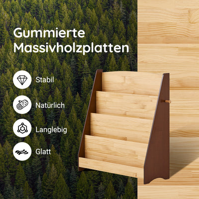 SoBuy | Kinderbücherregal | Zeitungsständer | Aufbewahrungsregal für Kinder | Natur | KMB32-N