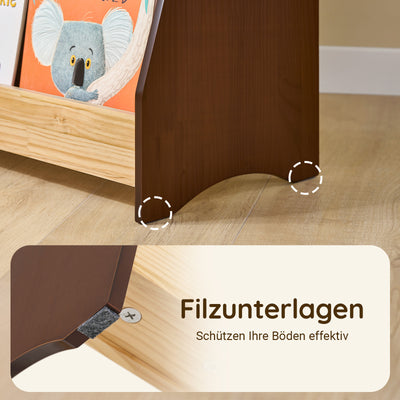 SoBuy | Kinderbücherregal | Zeitungsständer | Aufbewahrungsregal für Kinder | Natur | KMB32-N