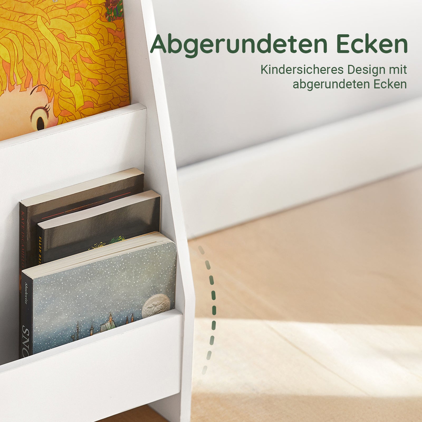 SoBuy | Kinderbücherregal | Zeitungsständer | Aufbewahrungsregal für Kinder | KMB32-W