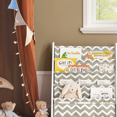 SoBuy | Kinderbücherregal | Zeitungsständer | Aufbewahrungsregal für Kinder | KMB50-HG