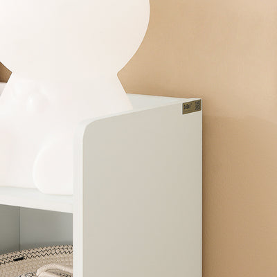 SoBuy | Kinderbücherregal | Spielzeugtruhe | Aufbewahrungsregal für Kinder | Weiß | KMB55-W