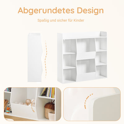 SoBuy | Kinderbücherregal | Spielzeugtruhe | Aufbewahrungsregal für Kinder | Weiß | KMB55-W