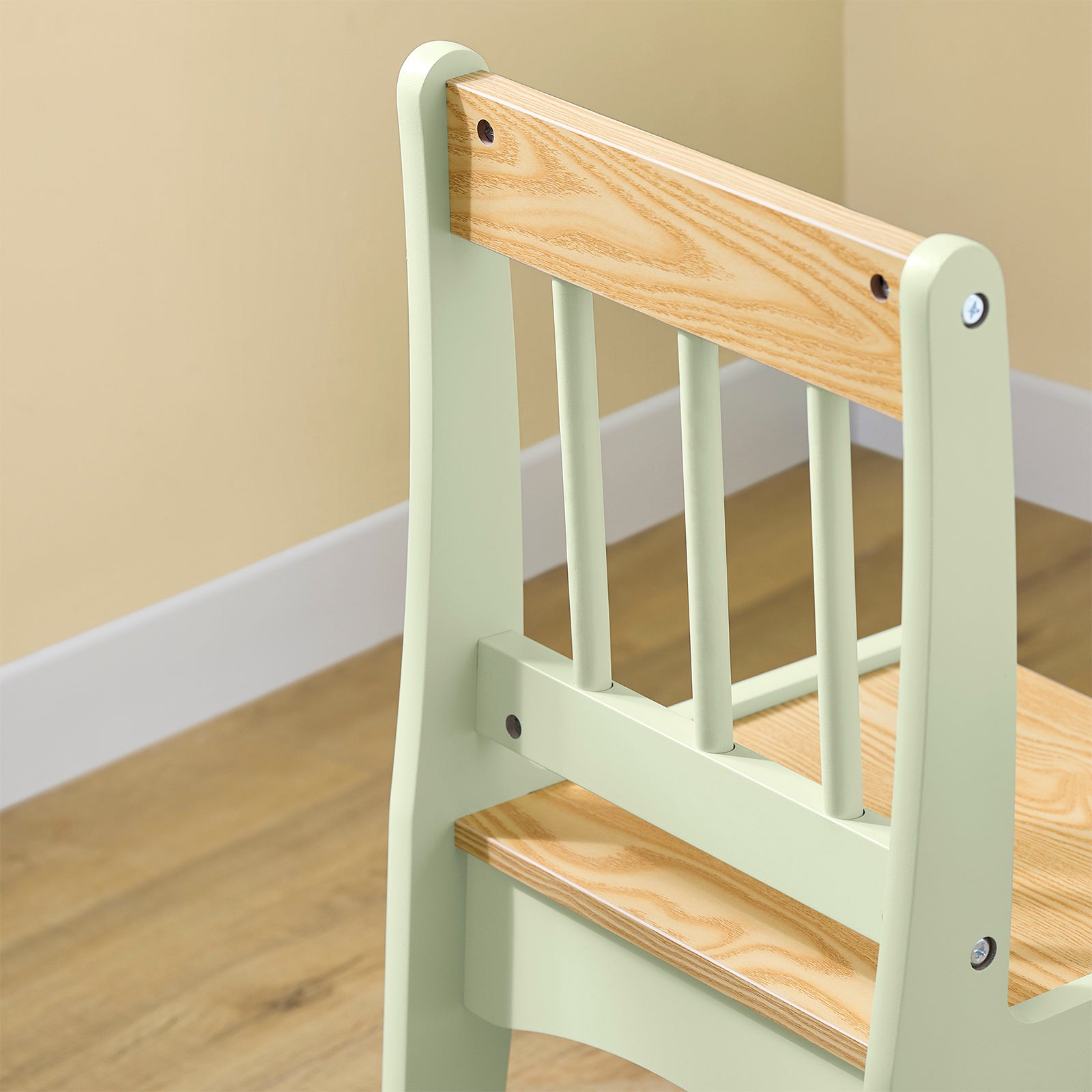 Vorverkauf | SoBuy | Kindertisch mit 1 Stuhl | Kindersitzgruppe | mit 1 Papierrollenhalter | Maltisch für Kinder | Grün | KMB60-GR