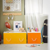 SoBuy | Spielzeugtruhe | Spielzeugkiste mit Deckel | Aufbewahrungsbox für Kinder | Gelb Weiß | KMB73-W
