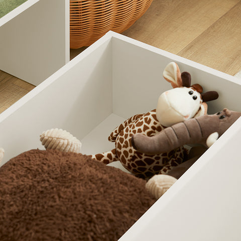 SoBuy | Spielzeugtruhe | Sitzbank mit Sitzkissen | Aufbewahrungsbox für Kinder | Grün Weiß | KMB80-W