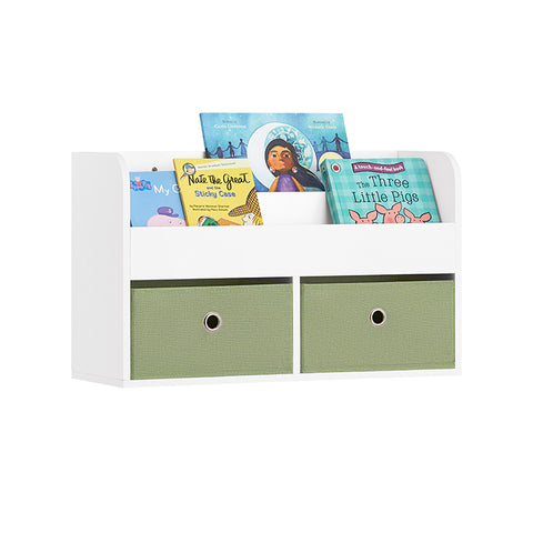 SoBuy | Kinderregal | Wandgarderobe | Bücherregal für Kinder | Grün Weiß | KMB81-W