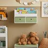 SoBuy | Kinderregal | Wandgarderobe | Bücherregal für Kinder | Grün Weiß | KMB81-W