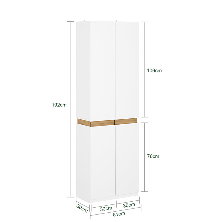 SoBuy | Kleiderschrank mit 2 Türen | Hochschrank | Aufbewahrungsschrank | Weiß | KSB01-W