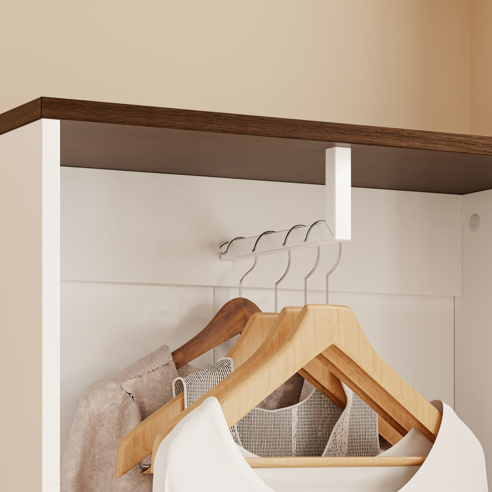 SoBuy | Kleiderständer | Kleiderschrank Weiß schmal mit Kleiderstange | White | KSB02-W