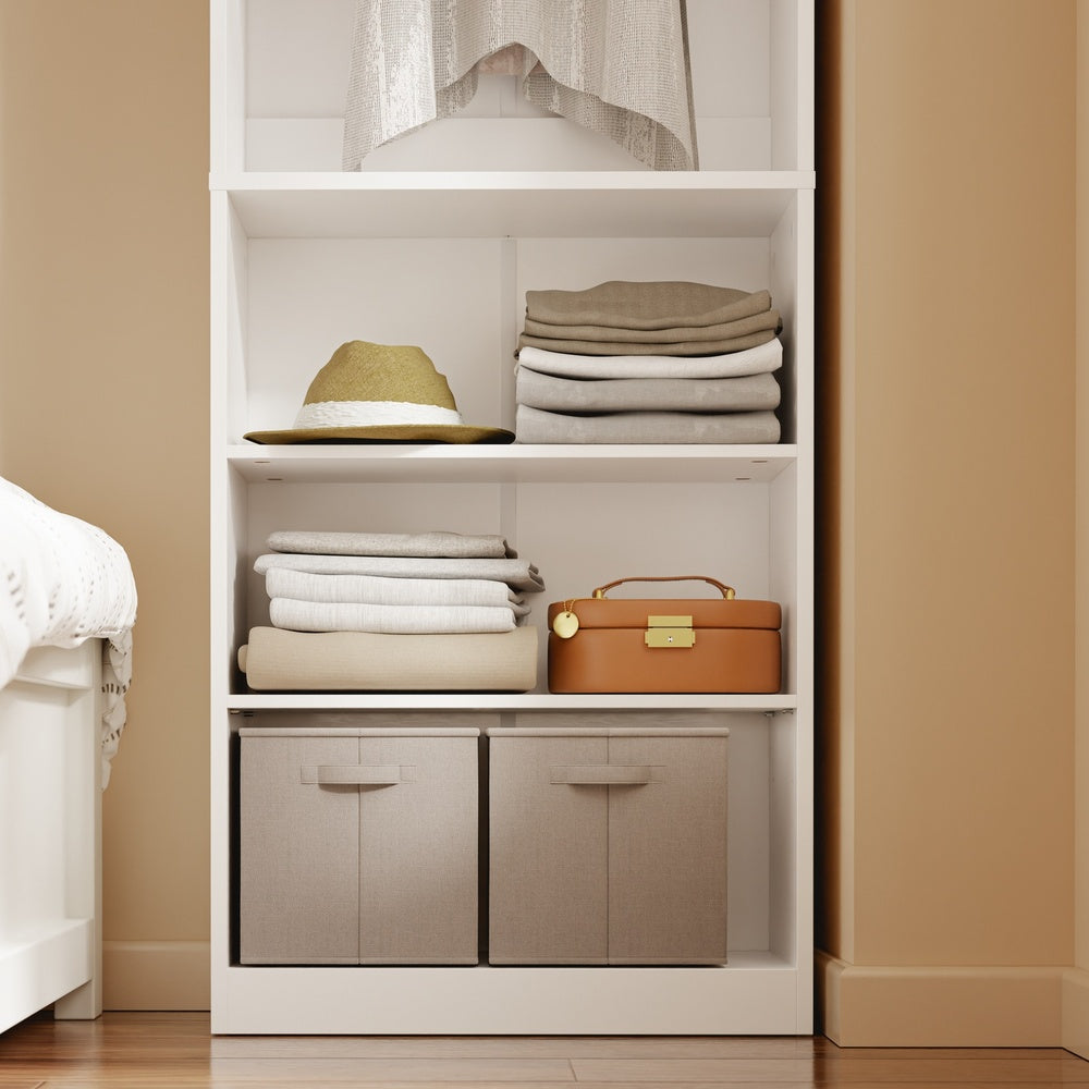 SoBuy | Kleiderständer | Kleiderschrank Weiß schmal mit Kleiderstange | White | KSB02-W