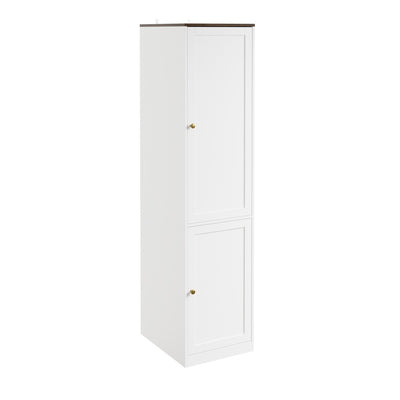 SoBuy | Kleiderständer | Kleiderschrank schmal mit 2 Drehtüren | White | 45×55×187 cm | KSB03-W